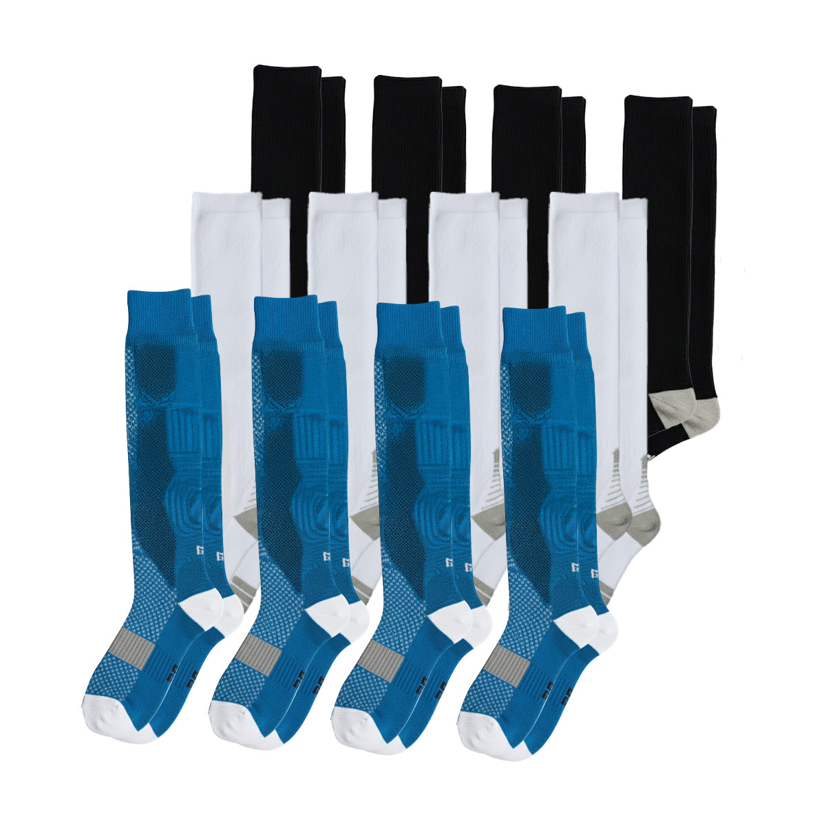12-Pack Comfort Compression Sock Bundle