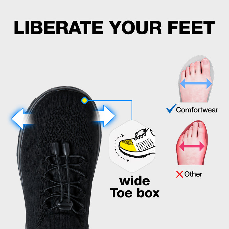 Ortho Stretch Cushion Shoes - Midnight Black