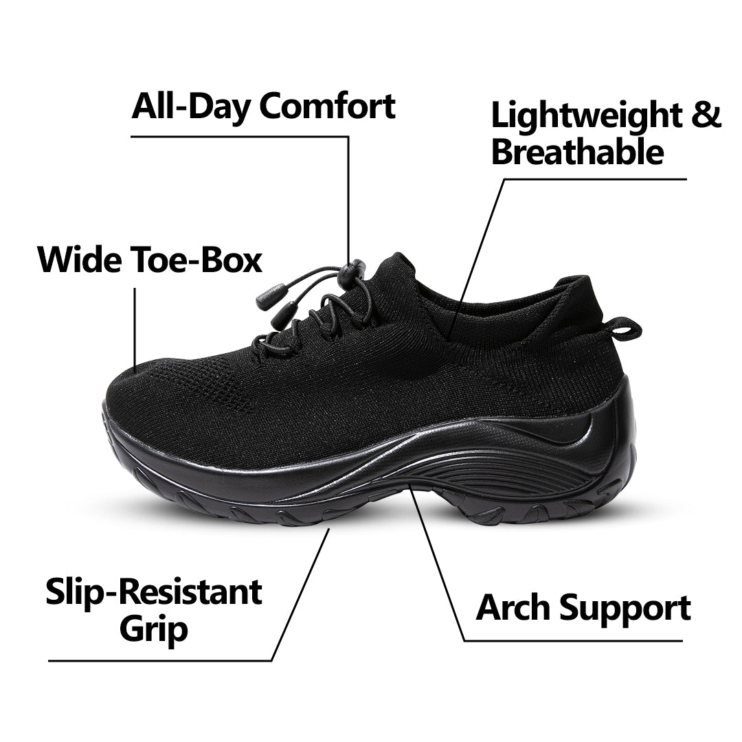 Zapatos con amortiguación elástica Ortho - Negro medianoche